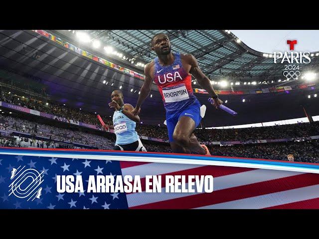 USA gana el oro y rompe récord en Relevo 4x400 m masculino | Juegos Olímpicos París 2024