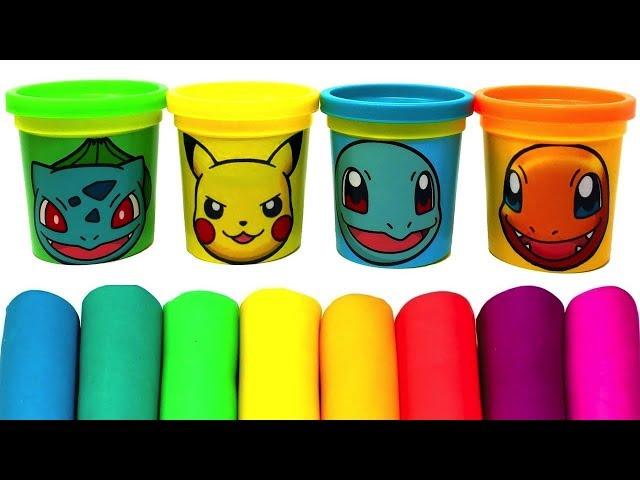Pokémon(ポケットモンスター) Play Doh Molds & Can Heads Toys: Pikachu, Bulbasaur, Charmander, Squirtle, Eevee