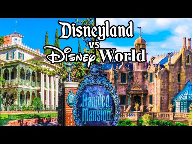 Top Walt Disney World Rides vs Disneyland Rides Pt4 - Haunted Mansion, Mark Twain & The Train