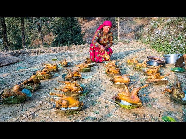 20 Whole Chicken Cooking For Village People in Huge Cooking Pot!