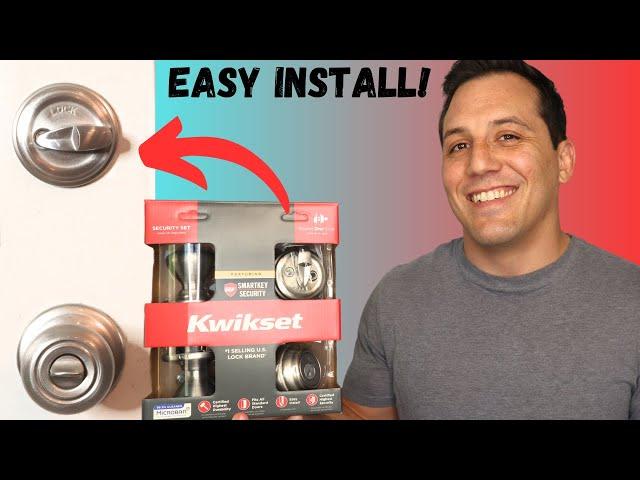 How to Install a Doorknob and Deadbolt in 10 minutes - Kwikset Lock Install with Smart Key