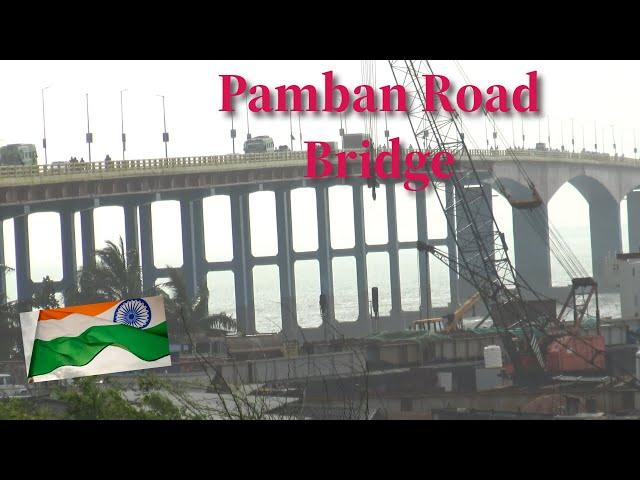 Pamban Road Bridge that connects mainland with Pamban Island India