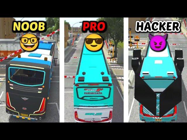 NOOB vs PRO vs HACKER di BUSSID | Bus Simulator Indonesia