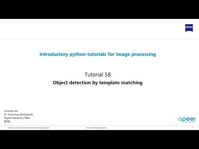 Tutorial 58 - Object detection using template matching