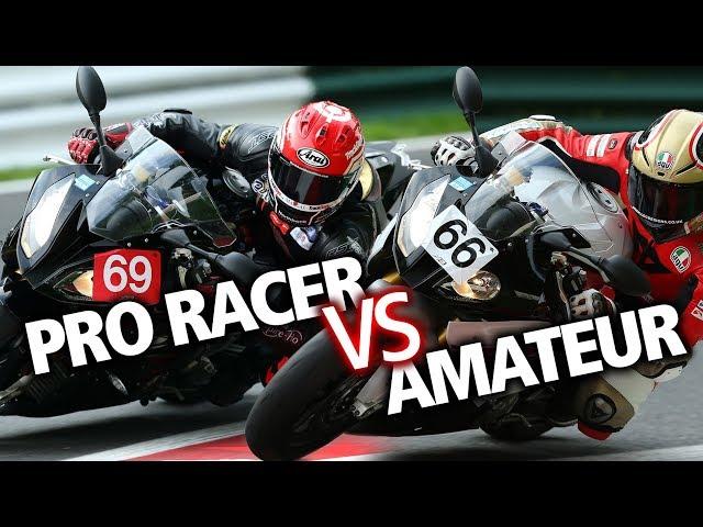 How much faster is a professional motorcycle racer?