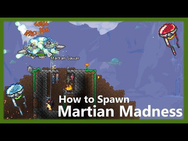 Terraria - How to Spawn Martian Madness Fast! Find The Martian Probe! Martian Invasion!