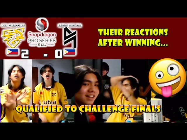 THEIR REACTIONS ONIC PH 2-0 SWEEP BLACKLIST | QUALIFIED to CHALLENGE FINALS | Snapdragon Pro Series