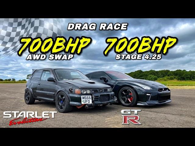 STREET KINGS.. AWD TOYOTA STARLET v R35 NISSAN GTR