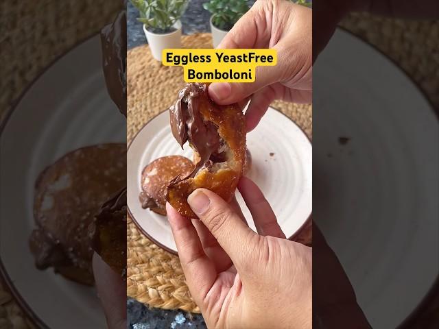 Nutella Filled Eggless Yeastfree Bomboloni #bomboloni #egglessrecipe #noyeastdonuts #donuts