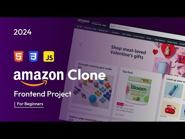 Create Amazon Clone Using HTML, CSS and JavaScript | Frontend Project For Beginners