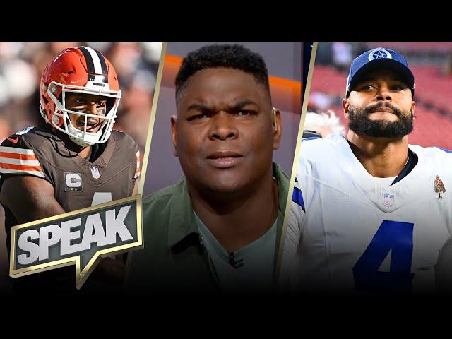 Surprised by Dak’s deal or Cowboys dominant win, panic time in Cleveland after WK 1 loss? | SPEAK