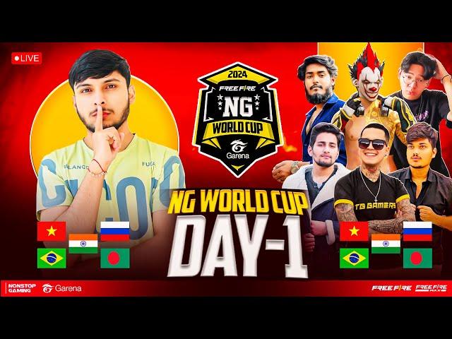 NG WORLD CUP  LEAGUE DAY 1   BRAZIL, AFF, NXT, TSG, NL , RUSSIA #nonstopgaming -free fire live