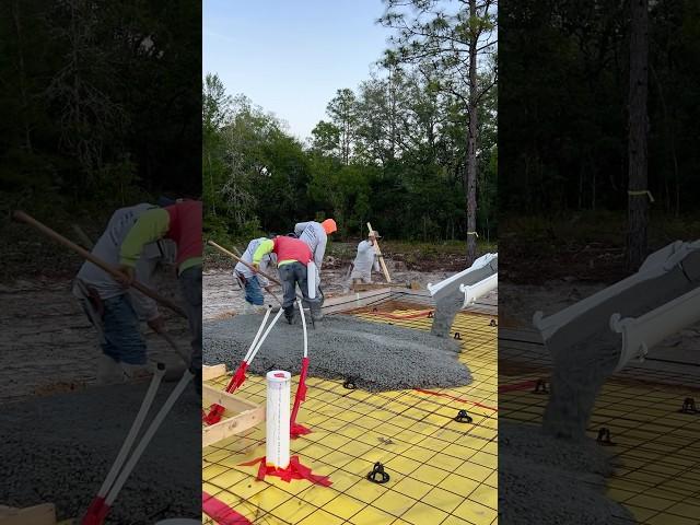 SLAB DAY = COMPLETE ️Watch us pour the foundation for our barndominium. Don’t miss the next video!