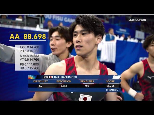 橋本大輝HASHIMOTO DAIKI 88.698@2023 FISU Chengdu Universiade Games Gymnastics Men’s TF