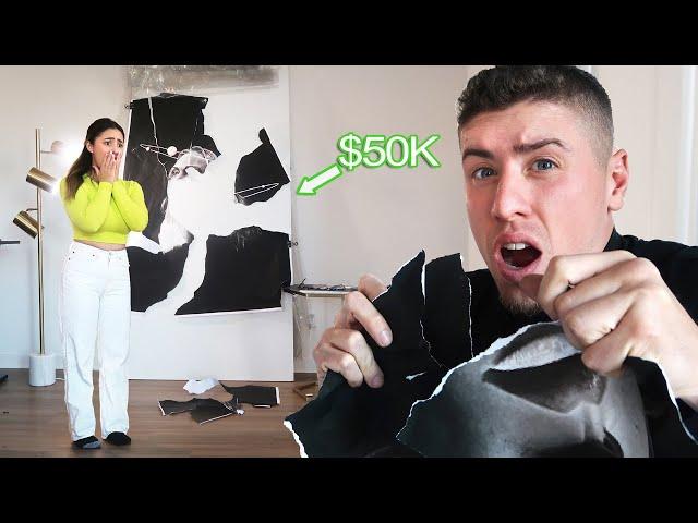 MY $50,000 ART PIECE I MADE GOT DESTROYED!!! **SHOCKING**