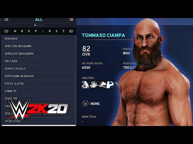 WWE 2K20 All Superstar Overalls, Stats, & Teams (100+ Characters)