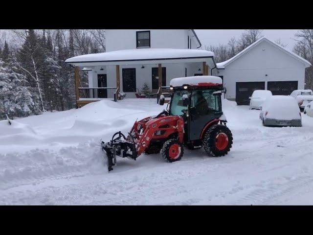 2021 Kioti CK2610 HST Cab Diesel Tractor Snowplowing