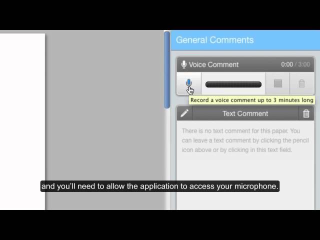 Adding Voice Comments in GradeMark