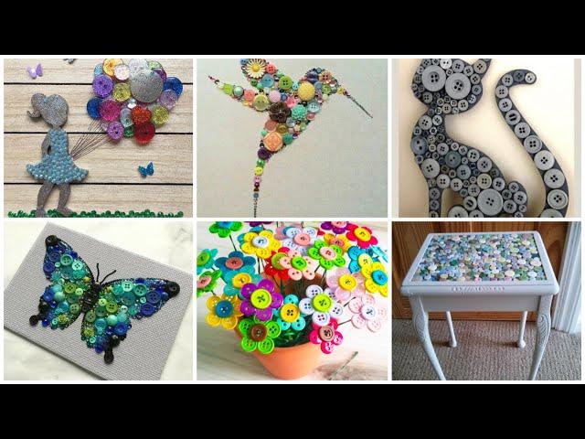 50+ Creative Ways to Reuse Old Waste BUTTONS | button crafts | home decor | interior decoration