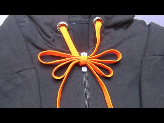 Ave Craft: How to Tie Hoodie Strings Single Bow. Instructions for tying hoodie knots.