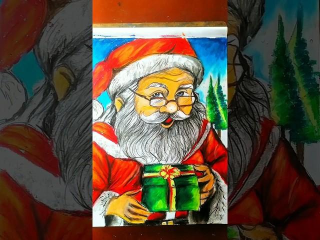 SANTA CALS PICTURE DRAWING IN OIL PASTAL COLOUR PART 2 #drawing