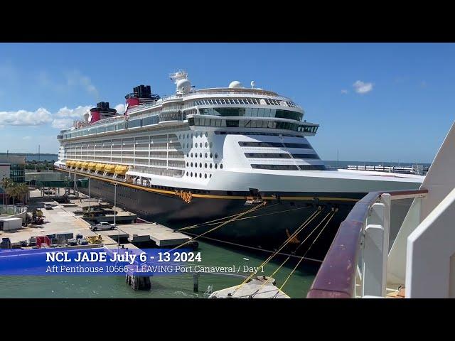 NCL Jade July 6 / Aft Penthouse 10666 / Leaving Port Canaveral