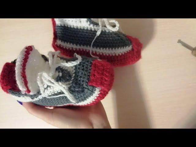 Пинетки кроссовки/крючком /на ребёнка 5-6лет!