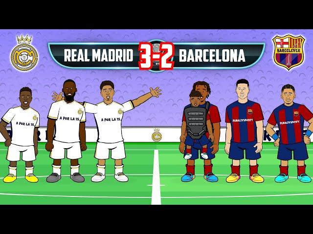 REAL MADRID 3 - 2 FC BARCELONA (Goals Highlights Goal-line 2024 El Clasico Vinicius Bellingham)