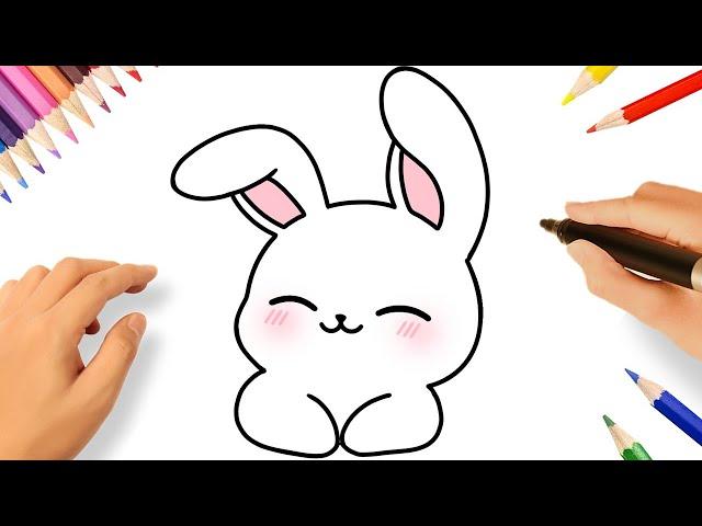 HOW TO DRAW A CUTE BUNNY EASY