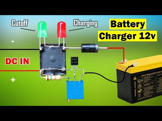 Simple 12 volt Battery charger automatic cut off, 12v Battery charger Homemade