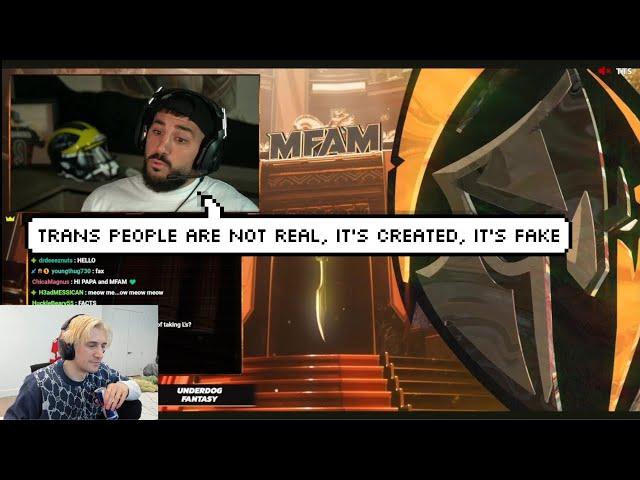 xQc reacts to Nickmercs talking about Transgenders