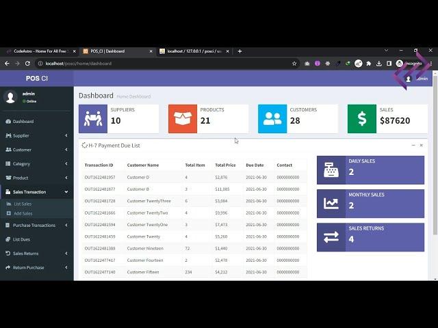 Point of Sale System in PHP MySQL CodeIgniter with Source Code - CodeAstro