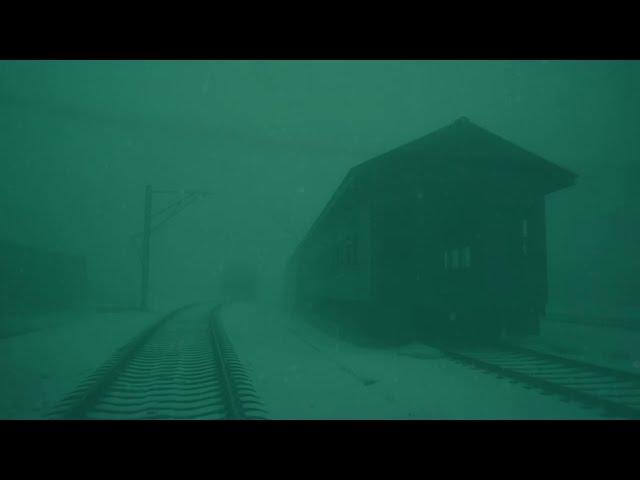 the lonely train station at night.