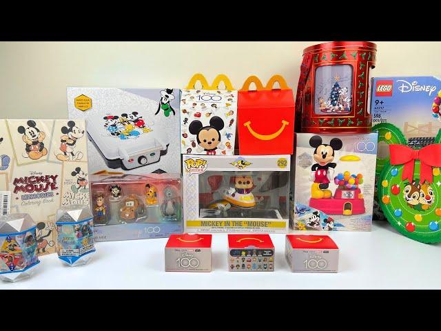 Disney 100 Anniversary Unboxing Review | Newest McDonald's Happy Meal | Mickey Mouse Waffle Maker.