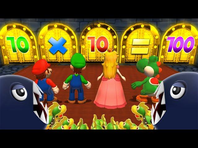 Mario Party 9 Minigames - Mario Vs Luigi Vs Peach Vs Yoshi (Master CPU)