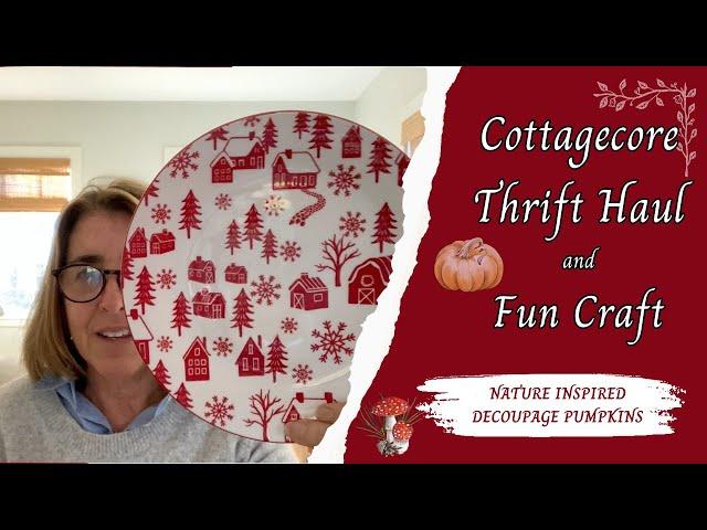 Cottagecore Thrift Haul and Easy Craft Project // Cottage Style Decor // Nature Inspired Craft