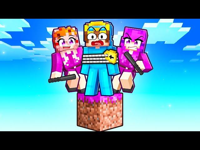 Trapped on a GIRLS ONLY One Block In Minecraft!