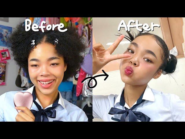 GRWM Before Koera School  Everything about my hair Hair styling