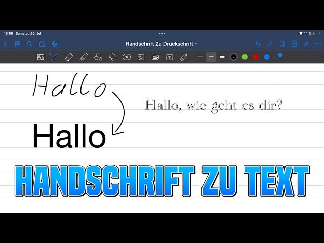 Goodnotes Handschrift umwandeln | Handschrift direkt in Text umwandeln Goodnotes