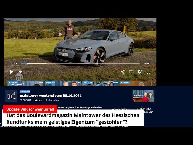 Hat MAINTOWER, das Boulevard-Magazin des HESSISCHEN RUNDFUNKS, mein geistiges Eigentum "gestohlen"?