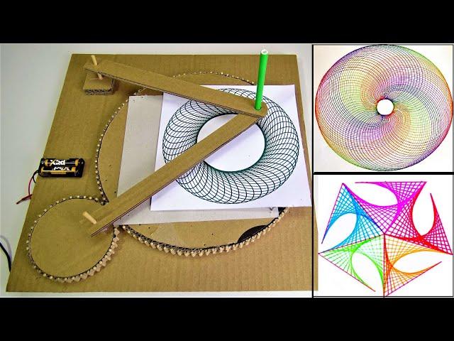 DIY Geometric Automatic Drawing Machine on Carboard
