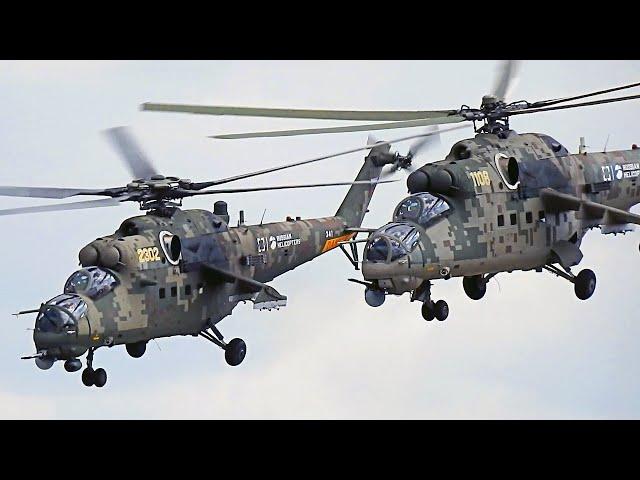 Ми-35М пилотаж на МАКС2021