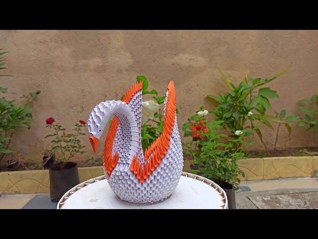 How to make 3D ORIGAMI SWAN | DIY Easy Tutorial | Craft 4 U
