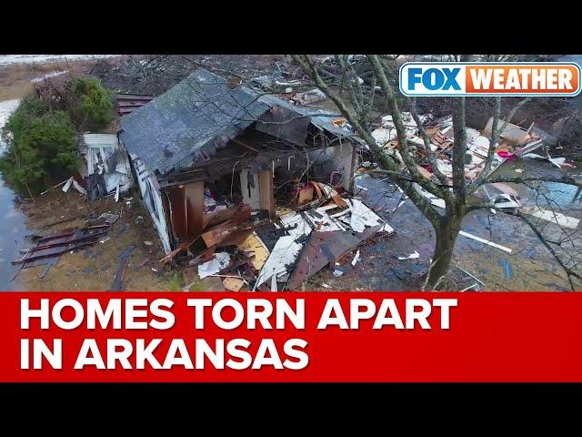 Daylight Reveals Scope Of Damage In Montrose, Arkansas From Tornado