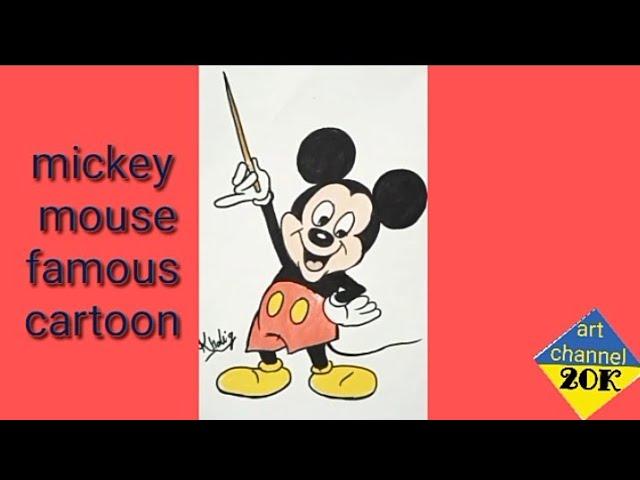 How To Draw a Mickey Mouse | step by step art channel 20k