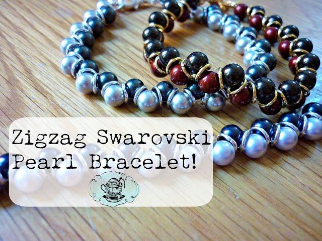 DIY Zigzag Swarovski Pearl Bracelet ¦ The Corner of Craft