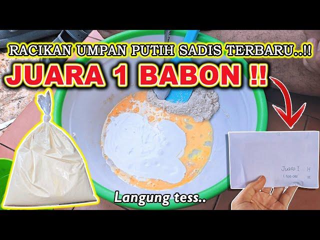 JUARA 1 LOMBA !! TES RESEP UMPAN IKAN MAS PUTIH KUKUS TERBARU BABON & RAME MAKAN LAHAP 