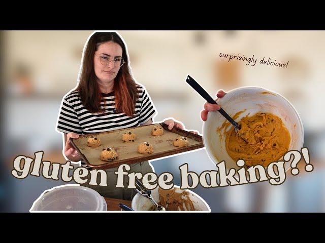 professional baker tries gluten-free baking | PUMPKIN CHOCOLATE CHIP COOKIES! so good!