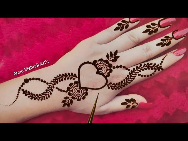 Very Easy Simple Stylish ️Love Heart Mehndi Design | Mehandi ke design | Mehandi ka design | मेहंदी