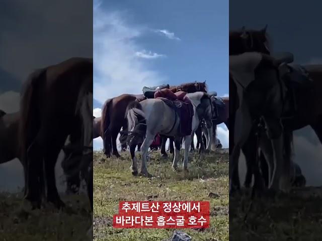 몽골추제트산정상에서 바라다본 홉스굴 호수